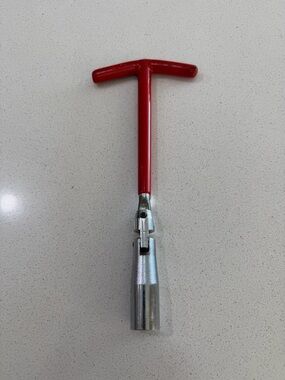 Red T-Handle Socket Wrench for Spark Plugs Removal 16mm.